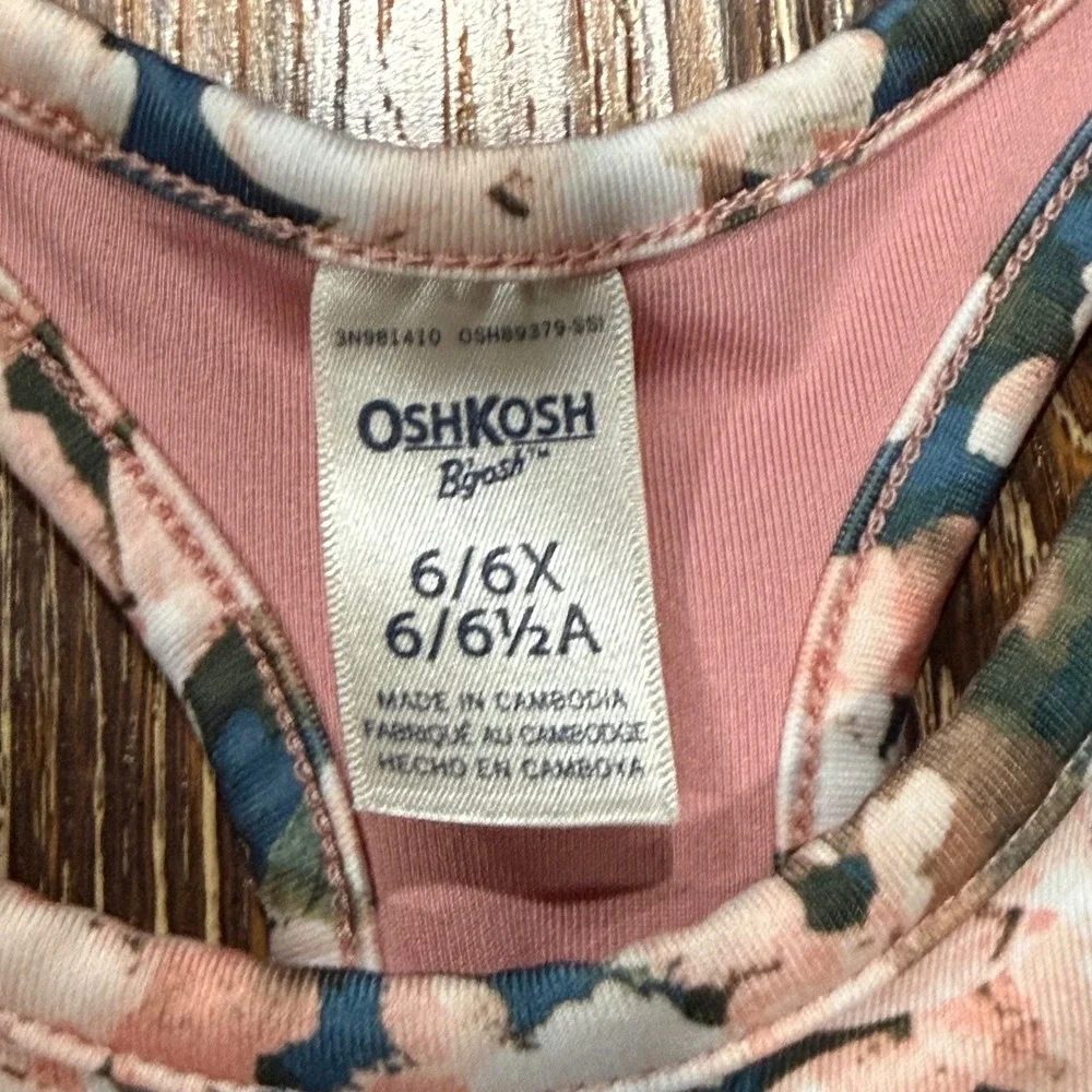 OshKosh Bgosh Girls 3pc Floral Activewear Set Pink Blue 6/6X GCL104578 Pants